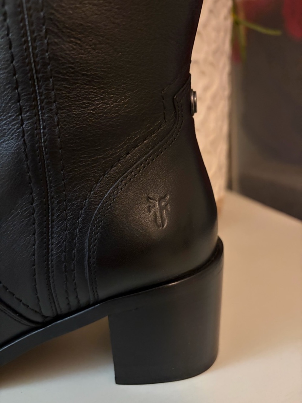 NIB FRYE Sadie Softly Tall Black Leather Boots Size 6.5M - Picture 9 of 12